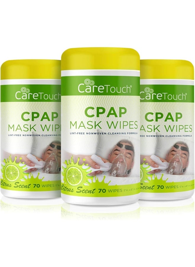 Care Touch CPAP Cleaning Mask Wipes - Citrus Scent, Lint Free - 70 Wipes, Pack of 3-210 Wipes Total - Image 1